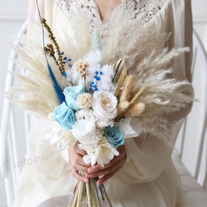 Wedding bouquet,Bridal bouquet,Dried flower bouquet,Pampas Grass bouquet,Natural flower decor,Artificial Flowers Home Wedding Decoration