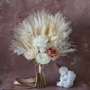 Boho Wedding Bouquet,Bridal Bouquet,Bridesmaid Bouquet,Dried Flower Bouquet,Artificial Flowers Bouquet,Pampas Grass Bouquet