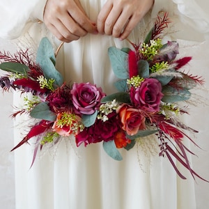 Hochzeitsstrauß im Herbst, Brautjungfer Kranz, Burgunder Hochzeitsstrauß, Rost Hochzeitsstrauß, Hochzeitsstrauß, Boho-Hochzeitsstrauß, Brautstrauß
