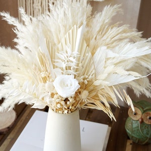 Buquê de casamento boho, Buquê de flores secas, Buquê de capim-dos-pampas, Flores secas, Decoração de flores naturais, Arranjo de flores, Decoração para casa