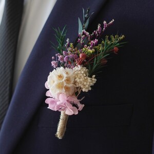 Purple Boutonnières/Wedding Boutonniere/Dry Flower Boutonniere/Mini Dried Flower Bouquet/Dried Boutonniere