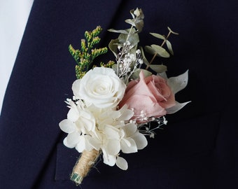 Boutonnière/boutonnière de mariage/fleurs séchées/boutonnière de fleurs séchées mini bouquet/boutonnière d'anniversaire/boutonnière séchée