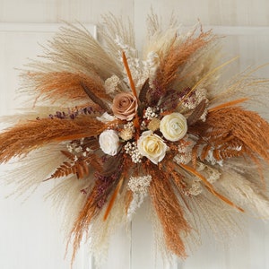 Dusty Wedding Archway Flower,Rust Orange Wedding Corner Swag,Swag for Arch,Floral Arch Arrangement,Outdoor Wedding Backdrop, Arch Flowers
