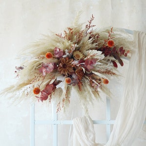 Dusty Wedding Archway Flower,Rust Orange Wedding Corner Swag,Swag for Arch,Outdoor Wedding Backdrop, Floral Arch Arrangement,Arch Flowers