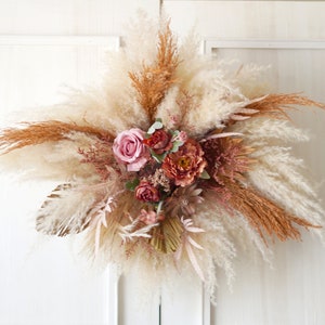 Dusty Wedding Archway Flower,Rust Orange Wedding Corner Swag,Swag for Arch,Outdoor Wedding Backdrop, Floral Arch Arrangement,Arch Flowers