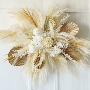 Boho Wedding Archway Flower,Pampas Grass Wedding Corner Swag,Swag for Arch,Outdoor Wedding Backdrop, Floral Arch Arrangement,Arch Flowers