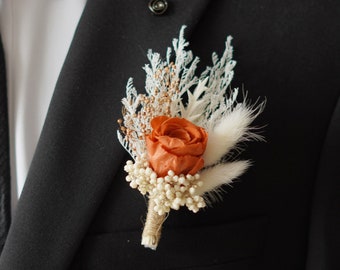 Boutonniere/Wedding Boutonniere/Dry Flower Boutonniere/Mini Dried Flower Bouquet/Dried Boutonniere