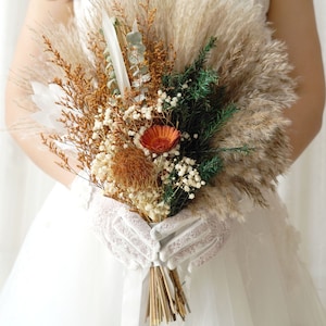 Wedding Bouquet,Bridal Bouquet,Bridesmaid Bouquet,Dried Flower Bouquet,Pampas Grass Bouquet,Dry Flower Wedding,Natural Flower Decor