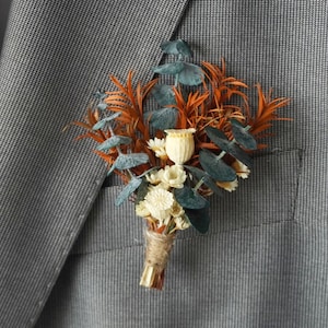 Boutonnières/Wedding Boutonniere/Dry Flower Boutonniere/Mini Dried Flower Bouquet/Dried Boutonniere