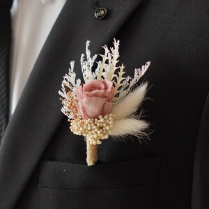 Boutonniere/Wedding Boutonniere/Dry Flower Boutonniere/Mini Dried Flower Bouquet/Dried Boutonniere