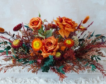Burnt Orange Wedding Table Centerpieces,Wedding Floral Arrangements,Rust Colored Wedding Decoration Flower,Wedding Table Centerpiece Flowers