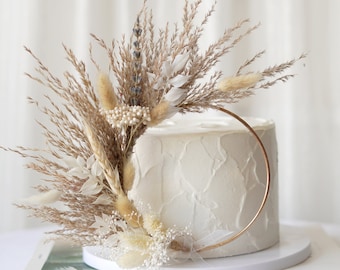 Wreath Cake Topper - Boho Dried flower cake topper-Party cake topper-Flower Cake Topper-Wedding Cake Topper