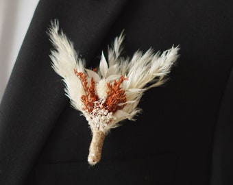 Boutonniere/Wedding Boutonniere/Dry Flower Boutonniere/Mini Dried Flower Bouquet/Dried Boutonniere