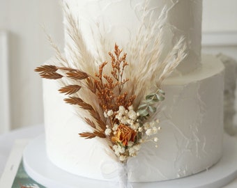 Cake Topper - Dried flower cake topper-Party cake topper-Wedding Cake Topper-Flower Cake Topper