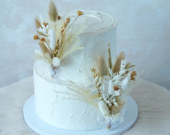 Romantic Wedding Cake Topper-Wedding Cake Topper-Dried flower cake topper-Party cake topper-Cake Topper-Bridal cake Party