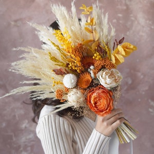 Wedding Bouquet,Bridal Bouquet,Bridesmaid Bouquet,Dried flower bouquet,Pampas Grass bouquet,Wedding decoration,Silk flower Bouquet