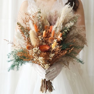 Wedding Bouquet,Bridal Bouquet,Bridesmaid Bouquet,Dried Flower Bouquet,Pampas Grass Bouquet,Natural Flower Decor,Dry Flower Wedding