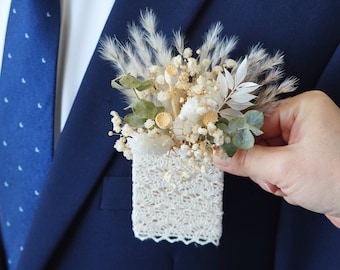 Boho Groom Boutonniere/Pocket Boutonniere/Wedding Boutonniere/Dry Flower Boutonniere/Men Boutonniere/Dried Boutonniere,Buttonhole