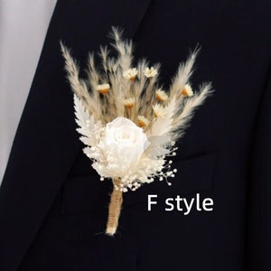 Boutonniere/Wedding Boutonniere/Dry Flower Boutonniere/Mini Dried Flower Bouquet/Dried Boutonniere/Pampas Grass Boutonniere