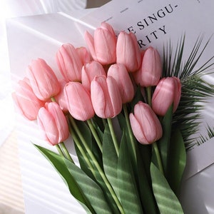 Beautiful Artificial Real Touch Tulip Flower Stems in Various Colors/Wedding Bouquet/Table Centerpiece/Wedding Tulips/Real Touch Tulips