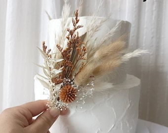 Cake Topper - Dried flower cake topper-Party cake topper-Flower Cake Topper-Wedding Cake Topper