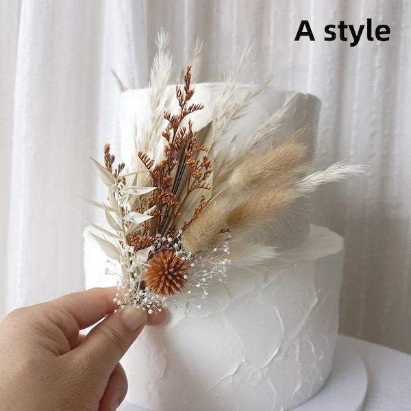 Cake Topper - Dried flower cake topper-Party cake topper-Flower Cake Topper-Wedding Cake Topper