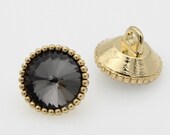6PCS Diamond Metal Buttons - Luxury Women Diamond-Cardigan shirt Round Shape Overcoat - (8mm 12.5mm),IIII