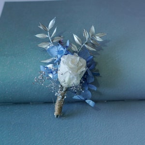 Blue BoutonniereBlue Wedding boutonnierePampas grass BoutonnièresDried Flower Bouquets Pampas Grass ArrangementWedding Groomsmen Boutonniere