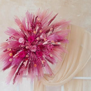 Pink Arch Flowers,Blush Wedding Arch Flower,Pink Wedding,Wedding Corner Swag,Outdoor Wedding Backdrop,Pampas Grass Arch Flowers