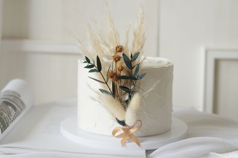 Cake Topper Dried Flower Cake Topperparty Cake Etsy