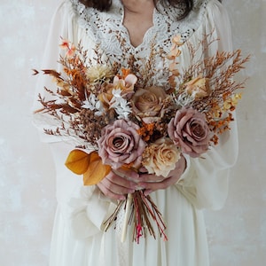 Autumn Wedding Bouquet,Pampas Grass Bouquet,Wedding Flower,Bridal Bouquet,Bridesmaid Bouquet,Dried Flower Bouquet,Artificial Flower Bouquet