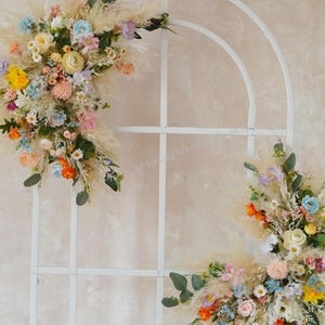 Colorful Wedding Background,Silk Flower Arch Decoration Flower,Colorful Arch Flower,Holiday Wedding,Arch Decoration,Floral Arch Arrangement