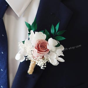 Dusty Pink Boutonniere/Pink Boutonniere/Pink and Green Boutonniere/Boho Boutonniere/Best man and Groom Boutonniere/Wedding Boutonniere