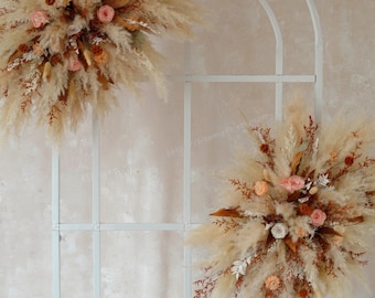 Terracotta Wedding Arch,Pampas Grass Decoration Flower,Dried Flower Wedding Background,Autumn Wedding Arch Flowers,Dried Flower Arch Flowers