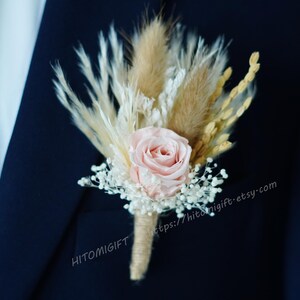 Pink Boutonniere/Groom&Best man Boutonniere/Wedding Boutonniere/Dry Flower Boutonniere/Mini Dried Flower Bouquet/Birthday Boutonniere