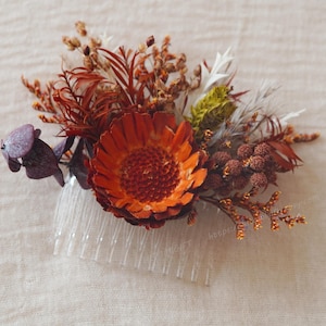 Herfst bruiloft haarspelden, terracotta gedroogde bloem haarkam,bruids haarkam,bruidsbruiloft haarkam,bruidsaccessoires,haarkam bruidsmeisje,bruidshaarkam