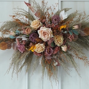 Rust Orange Wedding Archway Flower,Dusty Wedding Corner Swag,Swag for Arch,Outdoor Wedding Backdrop, Floral Arch Arrangement,Arch Flowers