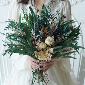 Green bouquet,Wedding bouquet,Dried flower bouquet,Eucalyptus bouquet,Natural flower decor,Flower Arrangement,Home bouquet