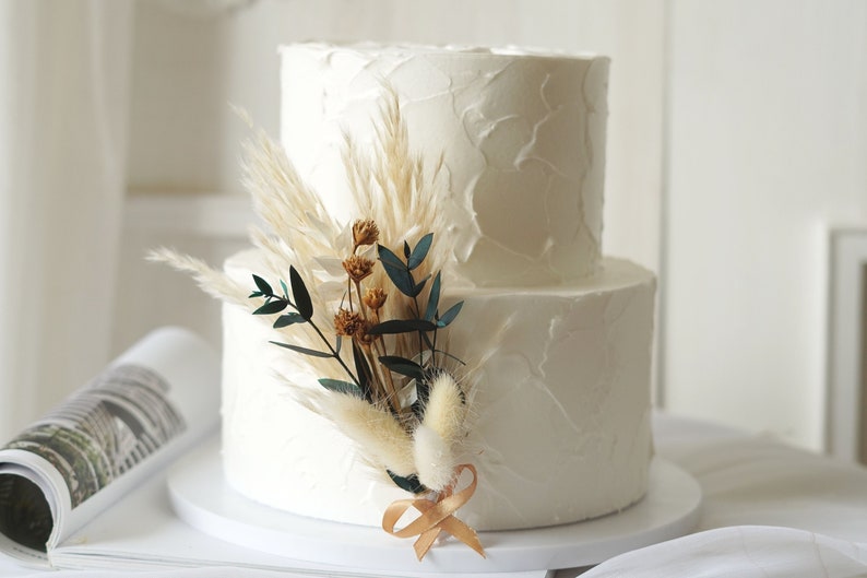 Cake Topper Dried Flower Cake Topperparty Cake Etsy