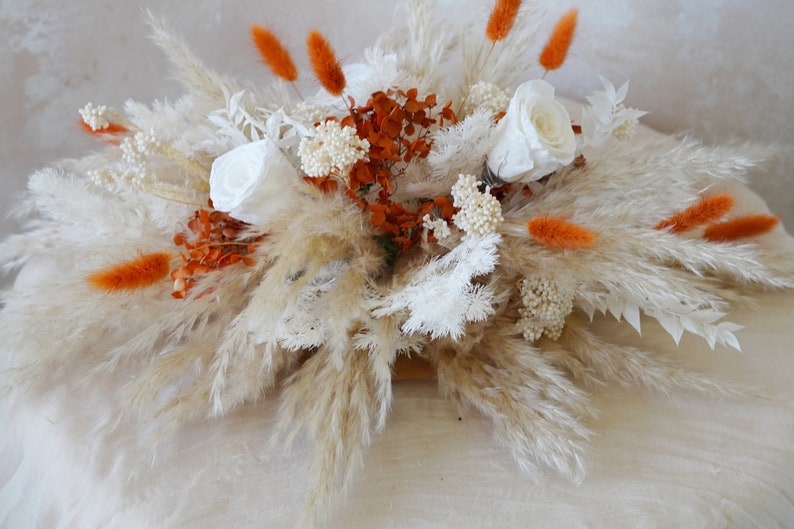 Terracotta /Burnt Orange Hydrangea Table Centerpiece,Rust Color Wedding Table Center Flowers,Fall Autumn Centerpiece,Rust Wedding Bouquet image 6