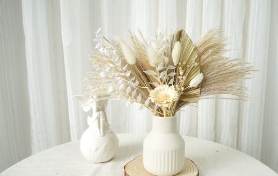  HOLPPO Relleno de flores artificiales de algodón seco natural,  arreglo floral para decoración del hogar y fiesta (3 piezas de vapor)  (color : 3 vapores) : Hogar y Cocina
