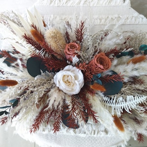 Gebrannte Orange Hochzeit Tischmitte, rostfarbene Hochzeitsdekoration getrocknete Blume, Hochzeit Tischdekoration Getrocknete Blumen, Hochzeitsarrangements