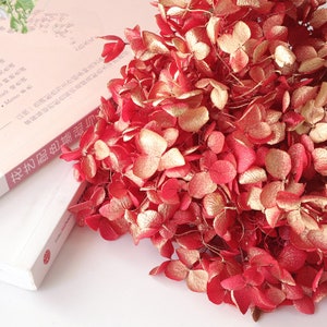 Red gold dried flower Real Preserved flower Preserved hydrangea small hydrangea wedding flowers