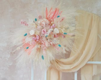 Roze bruiloft boog bloem, blush bruiloft boog bloem, roze boog bloem, bruiloft achtergrond, bruiloft decoratie, boho boog bloem