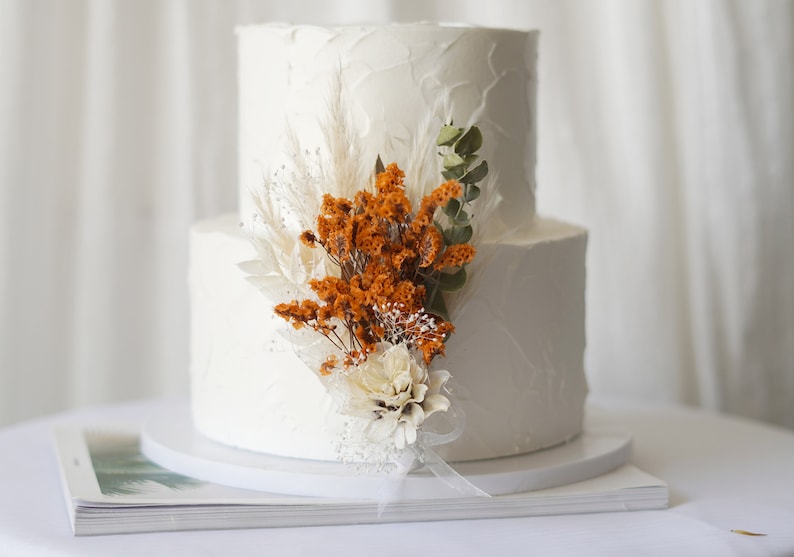 Cake Topper Dried Flower Cake Topperparty Cake Etsy