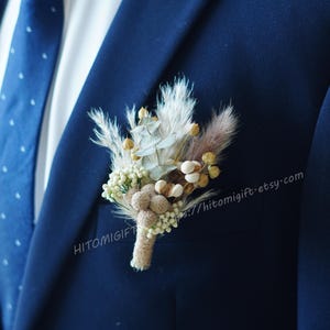 Groom&Best Man Boutonniere/Boho Wedding Boutonniere/Dry Flower Boutonniere/Mini Dried Flower Bouquet/Dried Boutonniere/Wedding Accessories