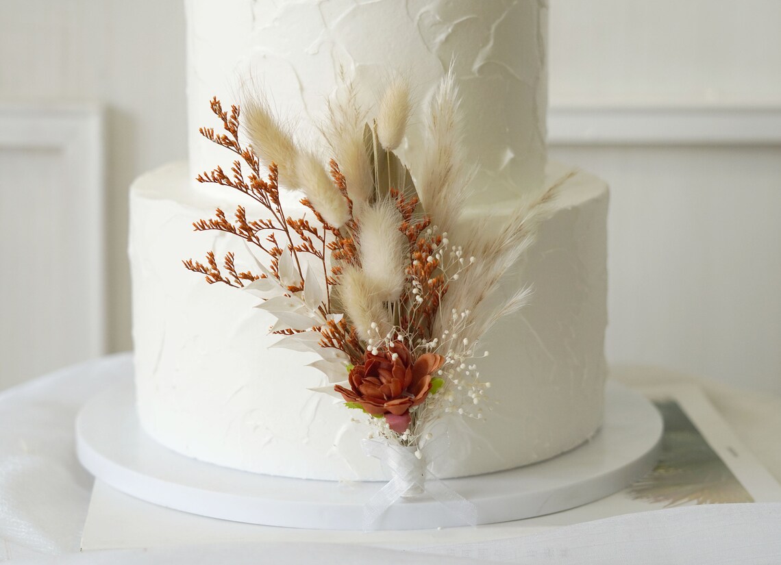 Cake Topper Dried Flower Cake Topperparty Cake Etsy