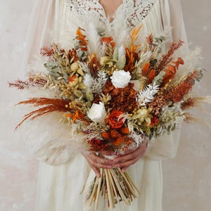 Autum Bridal Bouquet,Terrakotta Bouquet,Autumn Wedding,Bridal Bouquet,Wedding Bouquet,Orange Bridal Bouquet,Pampas Grass Bouque,Dried Flower