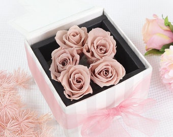 Light pink dried flower Real Preserved flower Rose Garden Roses Preserved Rose Heads wedding 1 pc/ 1 box