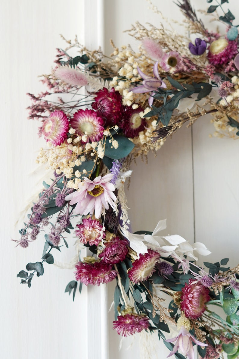 Spring Wreaths, Handmade Wreaths,Dry Wreath,Artificial Flowers Wreath,Front Door Wreath,Wall Door Wreaths,Dried Flowers Wreaths,Daisy Wreath image 8